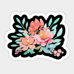 Watercolor Peachy floral bouquet Sticker